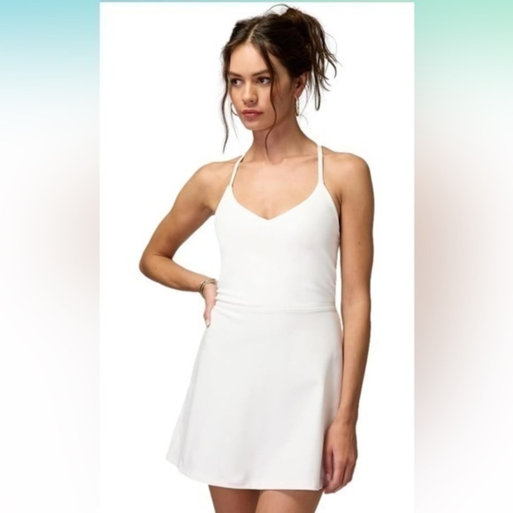Spiritual Gangster Women's Jet Active Dress in white small NWOT